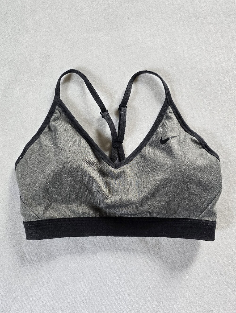 Nike▪️Racerback Padded Sports Bra w/ Adjustable Straps Black/Grey